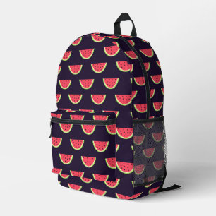 Neon Watermelon über Lila Muster Bedruckter Rucksack