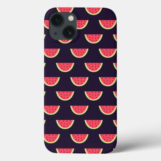 Neon Watermelon über Lila Muster Case-Mate iPhone Hülle (Rückseite)