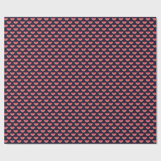 Neon Watermelon über Lila Muster Geschenkpapier (Flach)