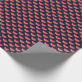 Neon Watermelon über Lila Muster Geschenkpapier (Ecke)