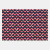 Neon Watermelon über Lila Muster Geschenkpapier Set (Vorderseite 2)