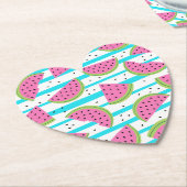 Neon Watermelon über Streifen Muster Untersetzer (angewinkelt)