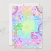 Neon Waterslide Einladung Regenbogenwasserschlitte (Rückseite)