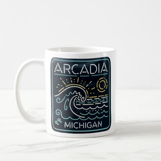 Neon Wave Arcadia Michigan Kaffeetasse (Links)