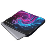 Neon Wave Futuristic Cyberpunk Gaming  Laptopschutzhülle (Vorne Knopf)