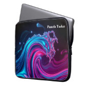 Neon Wave Futuristic Cyberpunk Gaming  Laptopschutzhülle (Vorderseite Links)