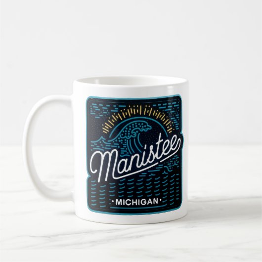 Neon Wave Manistee Michigan Kaffeetasse (Links)
