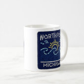 Neon Wave Northport Michigan Kaffeetasse (VorderseiteRechts)