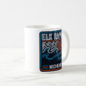 Neon Waves Elk Rapids Michigan Kaffeetasse (VorderseiteRechts)