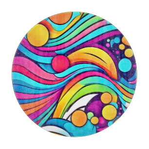 Neon Waves Lebendiger Kosmos Schneidebrett