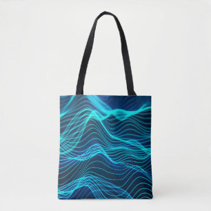 Neon waves of numerous abstract lines and rows com tasche