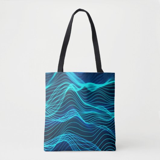 Neon waves of numerous abstract lines and rows com tasche (Vorderseite)