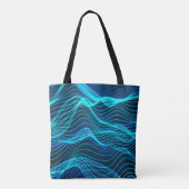 Neon waves of numerous abstract lines and rows com tasche (Rückseite)