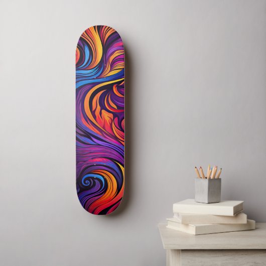 NEON WAVES SKATEBOARD (Wandkunst)