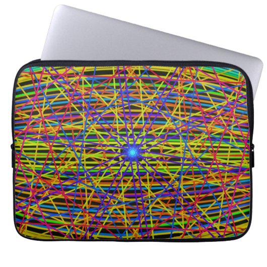 Neon Web Fractal Laptopschutzhülle (Vorderseite)