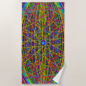 Neon-Web-Fraktal Strandtuch (Vorderseite)