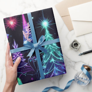 Neon Weihnachten Geschenkpapier