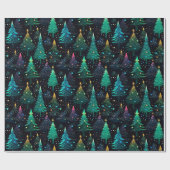 Neon-Weihnachtsbaum Geschenkpapier (Flach)