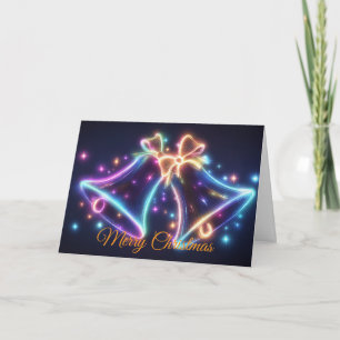 Neon-Weihnachtsglocken Feiertagskarte
