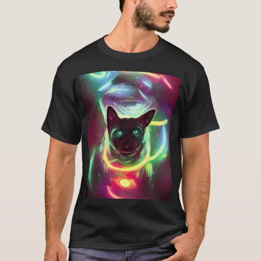 Neon-Welt-Pug T-Shirt (Vorderseite)