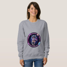 Neon-Weltraum-Katzen-Hoodie – Cosmic Feline Glow S