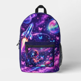 Neon Weltraum Schmetterling Galaxie Kunst Bedruckter Rucksack