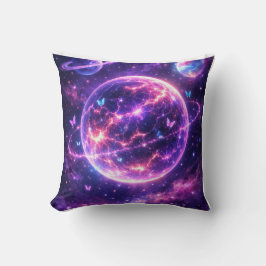 Neon-Weltraum-Schmetterling-Galaxie-Kunst Kissen