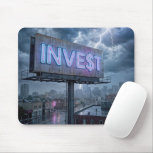 Neon-Werbetafel mit INVEST-Text Mousepad