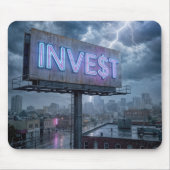 Neon-Werbetafel mit INVEST-Text Mousepad (Vorne)