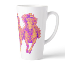 Neon-Western-Pferd-Cowgirl-Kunst