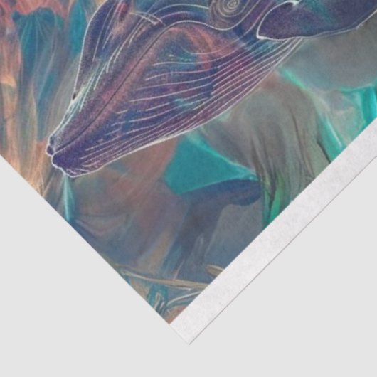 Neon Whale Water World Decoupage Seidenpapier (Ausschnitt)