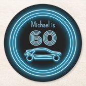 Neon Wheels - Autoreise - Maskuline Themenveransta Runder Pappuntersetzer (Vorderseite)