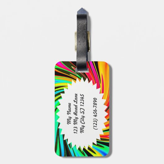 Neon Whirlpool Galaxy Gepäckanhänger (Rückseite vertikal)