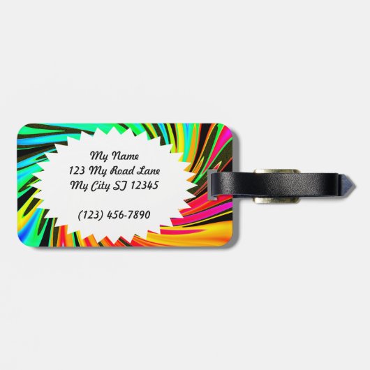 Neon Whirlpool Galaxy Gepäckanhänger (Rückseite horizontal)