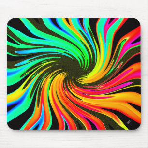 Neon Whirlpool Galaxy Mousepad
