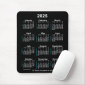 Neon White 52 Week Calendar von Janz 2025 Mousepad (Mit Mouse)