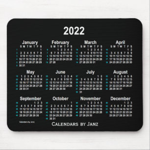 Neon White 52 Weeks Calendar von Janz 2022 Mousepad