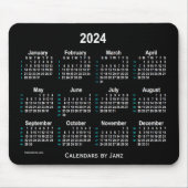 Neon White 52 Weeks Calendar von Janz 2024 Mousepad (Vorne)