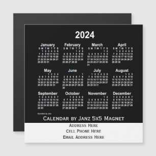 Neon White Business Calendar von Janz Magnetkarte
