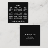 Neon White Calendar von Janz 2024 Quadratische Visitenkarte (Vorne/Hinten)