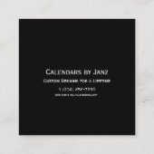 Neon White Calendar von Janz 2025 Quadratische Visitenkarte (Rückseite)