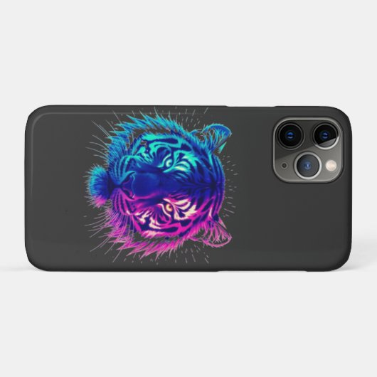 Neon White Tiger – Glowing Cyberpunk Wildlife Art Case-Mate iPhone Hülle (Rückseite (Horizontal))