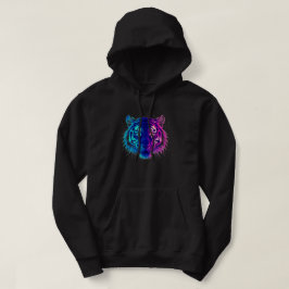 Neon White Tiger – Glowing Cyberpunk Wildlife Art Hoodie