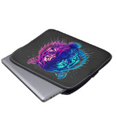 Neon White Tiger – Glowing Cyberpunk Wildlife Art Laptopschutzhülle (Vorne Knopf)