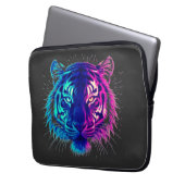 Neon White Tiger – Glowing Cyberpunk Wildlife Art Laptopschutzhülle (Vorderseite Links)