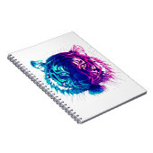 Neon White Tiger – Glowing Cyberpunk Wildlife Art Notizblock (Rechte Seite)