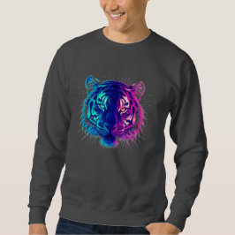 Neon White Tiger – Glowing Cyberpunk Wildlife Art Sweatshirt