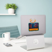 Neon Whitetail Vinyl Sticker (Laptop auf Schreibtisch)