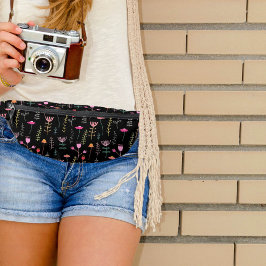 Neon Wildblumen auf schwarz Bauchtasche