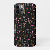 Neon Wildblumen auf Schwarz, Case-Mate iPhone Hülle (Rückseite)